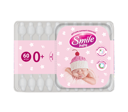 Smile Baby Cotton-Wool Sticks for Children with a Limiter 60pcs.